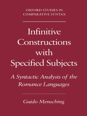 cover image of Infinitive Constructions with Specified Subjects